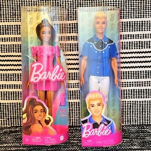 New - Mattel Western Ken and  65th Anniversary Barbie (brunette)